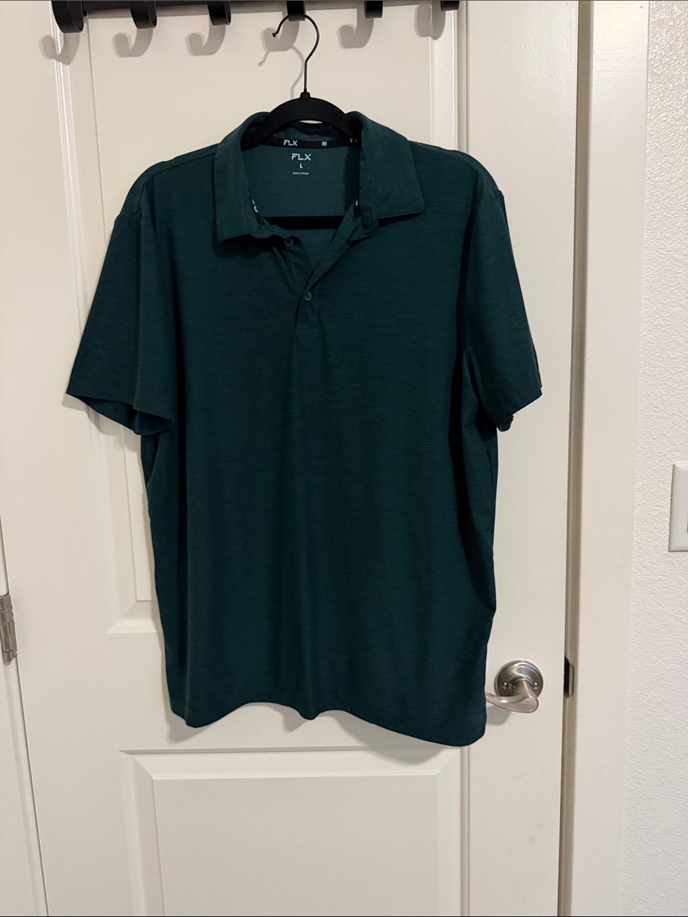 FLX Men's Polo Shirt in Dark Teal Green
